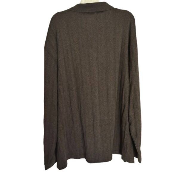 Chere Skin Men’s XXL LS Knit Polo Shirt Brown Collared Casual Pullover Top #B - Picture 2 of 6